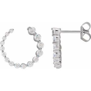 14K White 7/8 CTW Natural Diamond Front-Back Earrings
 Siddiqui Jewelers