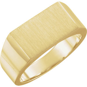 10K Yellow 15x9 mm Rectangle Signet Ring - Siddiqui Jewelers