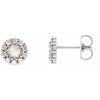 14K White 1/3 CTW Rose-Cut Natural Diamond Halo-Style Earrings Siddiqui Jewelers