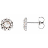14K White 1/4 CTW Rose-Cut Natural Diamond Halo-Style Earrings Siddiqui Jewelers