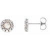 Platinum 1/3 CTW Rose-Cut Natural Diamond Halo-Style Earrings Siddiqui Jewelers