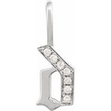14K White .05 CTW Natural Diamond Gothic Initial D Charm/Pendant Siddiqui Jewelers