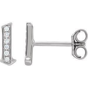 14K White .03 CTW Natural Diamond Gothic Initial L Earring Siddiqui Jewelers