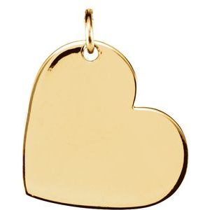 18K Yellow Vermeil 11x9 mm Heart Pendant - Siddiqui Jewelers