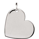 14K White 11x9 mm Heart Pendant - Siddiqui Jewelers