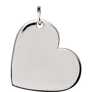 14K White 16x14 mm Heart Pendant - Siddiqui Jewelers