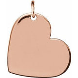 14K Rose 16x14 mm Heart Pendant - Siddiqui Jewelers