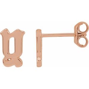 14K Rose Single Gothic Initial Y Earring Siddiqui Jewelers