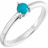 14K White Natural Turquoise Cabochon Ring Siddiqui Jewelers