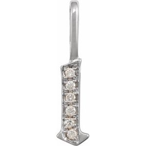 14K White .04 CTW Natural Diamond Gothic Initial L Charm/Pendant Siddiqui Jewelers