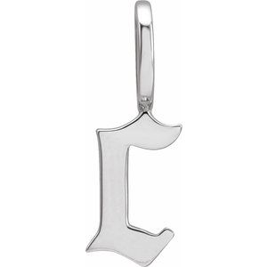 14K White Gothic Initial C Charm/Pendant Siddiqui Jewelers