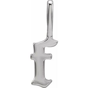 14K White Gothic Initial F Charm/Pendant Siddiqui Jewelers