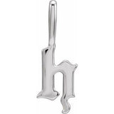 14K White Gothic Initial H Charm/Pendant Siddiqui Jewelers