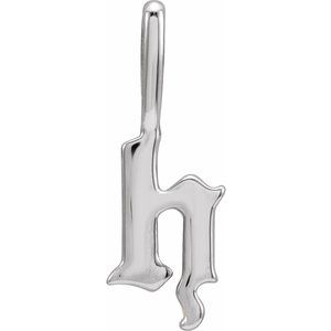 14K White Gothic Initial H Charm/Pendant Siddiqui Jewelers