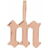 14K Rose Gothic Initial M Charm/Pendant Siddiqui Jewelers