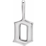 14K White Gothic Initial O Charm/Pendant Siddiqui Jewelers