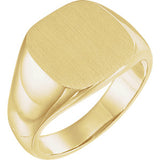 10K Yellow 14 mm Square Signet Ring - Siddiqui Jewelers