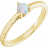 14K Yellow Natural White Opal Cabochon Ring Siddiqui Jewelers