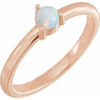 14K Rose Natural White Opal Cabochon Ring Siddiqui Jewelers