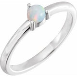 14K White Natural White Opal Cabochon Ring Siddiqui Jewelers