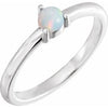 Platinum Natural White Opal Cabochon Ring Siddiqui Jewelers