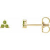 14K Yellow Natural Peridot Three Stone Earrings Siddiqui Jewelers