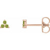 14K Rose Natural Peridot Three Stone Earrings Siddiqui Jewelers