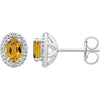 Sterling Silver Citrine & .025 CTW Diamond Earrings - Siddiqui Jewelers
