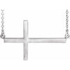 14K White 28x16.2 mm Sideways Cross 16-18" Necklace-Siddiqui Jewelers