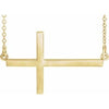 14K Yellow 28x16.2 mm Sideways Cross 16-18" Necklace-Siddiqui Jewelers
