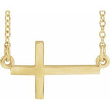 14K Yellow 17x9 mm Sideways Cross 16-18" Necklace-Siddiqui Jewelers