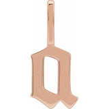 14K Rose Gothic Initial A Charm/Pendant Siddiqui Jewelers