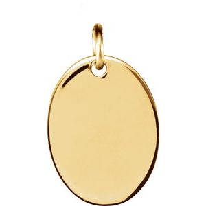 14K Yellow 12.7x9.5 mm Oval Pendant - Siddiqui Jewelers