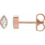 14K Rose .04 CTW Natural Diamond Solitaire Bezel-Set Earrings Siddiqui Jewelers