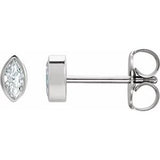 Sterling Silver 1/6 CTW Natural Diamond Solitaire Bezel-Set Earrings Siddiqui Jewelers