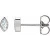 Platinum 1/10 CTW Natural Diamond Solitaire Bezel-Set Earrings Siddiqui Jewelers