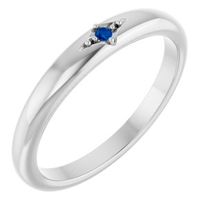 Sterling Silver Natural Blue Sapphire Stackable Ring Siddiqui Jewelers