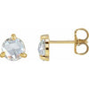 14K Yellow 1 CTW Rose-Cut Natural Diamond Stud Earrings Siddiqui Jewelers