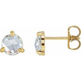 14K Yellow 1 CTW Rose-Cut Natural Diamond Stud Earrings Siddiqui Jewelers