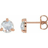 14K Rose 1 CTW Rose-Cut Natural Diamond Stud Earrings Siddiqui Jewelers