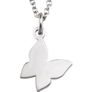 Sterling Silver Tiny Posh® Butterfly 16-18" Necklace - Siddiqui Jewelers