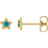 14K Yellow Natural Turquoise Petite Star Earrings Siddiqui Jewelers