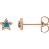 14K Rose Natural Turquoise Petite Star Earrings Siddiqui Jewelers