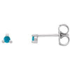 Platinum 3 mm Round Natural Turquoise Earrings Siddiqui Jewelers