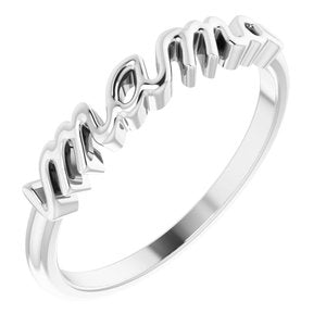 Platinum Mama Ring  Siddiqui Jewelers