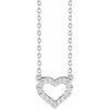 14K White 1/5 CTW Lab-Grown Diamond Heart 16-18" Necklace Siddiqui Jewelers