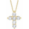 14K Yellow 3/4 CTW Lab-Grown Diamond Cross 18" Necklace Siddiqui Jewelers