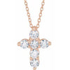 14K Rose 3/4 CTW Lab-Grown Diamond Cross 18" Necklace Siddiqui Jewelers