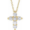 14K Yellow 1/2 CTW Lab-Grown Diamond Cross 18" Necklace Siddiqui Jewelers