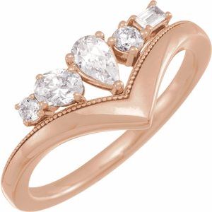 14K Rose 1/2 CTW Lab-Grown Diamond V Ring Siddiqui Jewelers